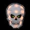 12" Silver & Black Holographic Lighted Skull Halloween Window Silhouette Decoration